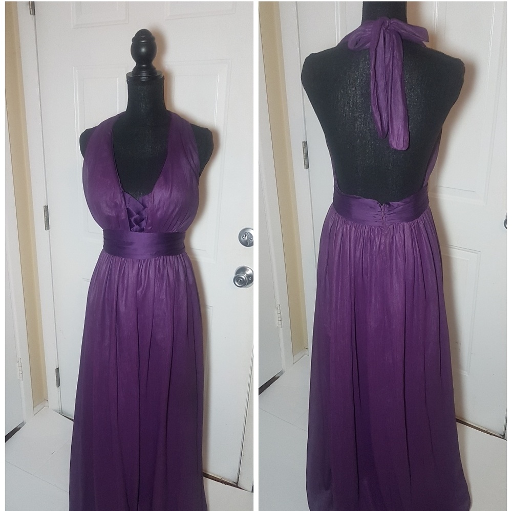 BCBGeneration Purple Halter Maxi